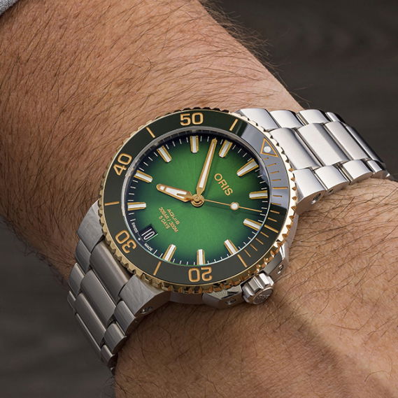 Oris Aquis Date calibre 400 groen/goud - Afbeelding 2