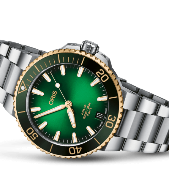 Oris Aquis Date calibre 400 groen/goud