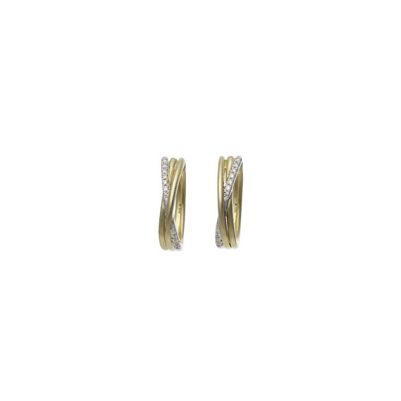 Elegant Xpression Diamond creolen medium geelgoud