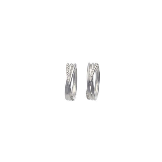 Elegant Xpression Diamond creolen medium witgoud