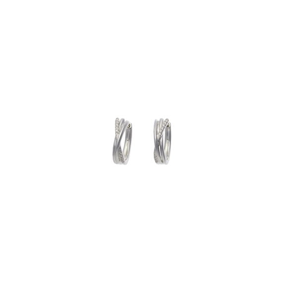 Elegant Xpression Diamond creolen small witgoud