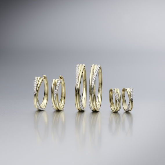 Elegant Xpression Diamond creolen small witgoud - Afbeelding 2