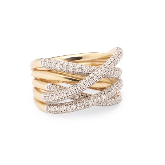 Diamond Xpression ring geelgoud 4 banen