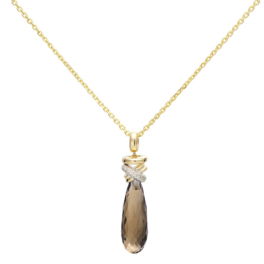 Joy Xpression Smokey Quartz collier geelgoud