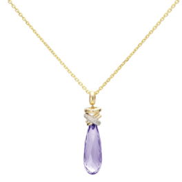 Joy Xpression Amethist collier geelgoud