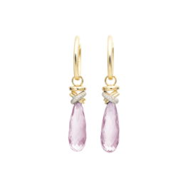 Aanhangers Joy Xpression Roze Quartz geelgoud (excl. oorringen)