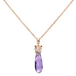 Joy Xpression Amethist collier rosegoud