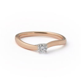 Wave Xpression Solitaire ring small roségoud