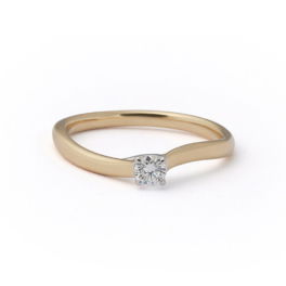 Wave Xpression Solitaire ring small geelgoud