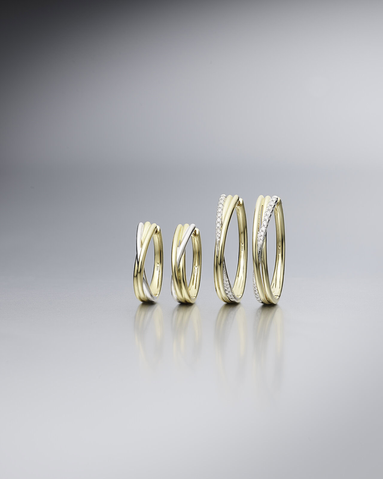 Elegant Xpression Diamond creolen large geelgoud - Afbeelding 4