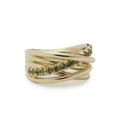 Elegant Xpression Green Tourmaline ring geelgoud
