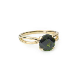 Candy Color Xpression ring geelgoud met groene diopside