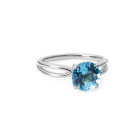 Candy Color Xpression ring witgoud met swiss ocean blue topaas