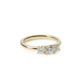 Geelgouden ring met drie diamanten 1.00ct