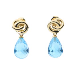 Magic Color Xpression oorhangers Swiss Ocean Blue Topaas geelgoud