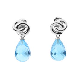 Magic Color Xpression oorhangers Swiss Ocean Blue Topaas witgoud