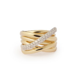 Bold Diamond Xpression één baan ring geelgoud