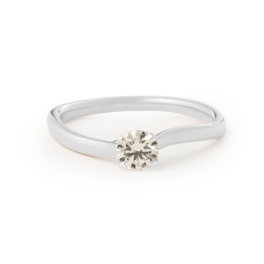 Wave Xpression Solitaire ring witgoud
