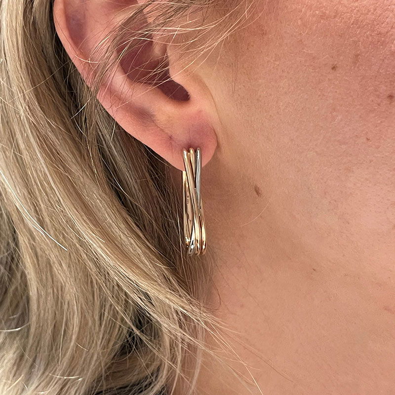 Elegant Xpression Diamond creolen large geelgoud - Afbeelding 2