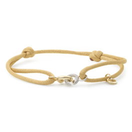Magic Diamond Xpression armband satijn geelgoud met witgoud