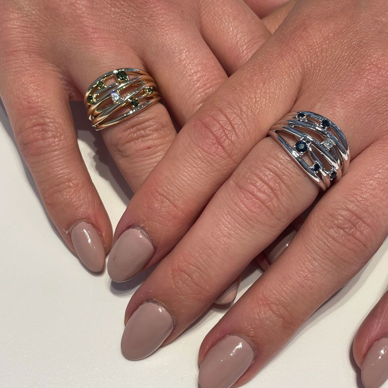 Star ring witgoud blauw saffier - Afbeelding 4