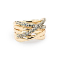 Diamond Xpression ring blue geelgoud