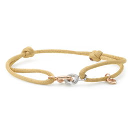 Magic Diamond Xpression armband satijn roségoud met witgoud
