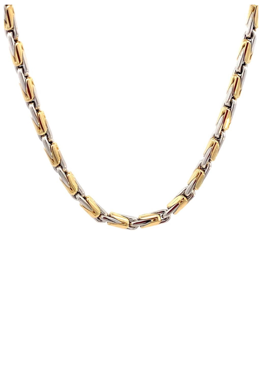 Bicolor collier 45cm 4.3mm 14krt 884-C