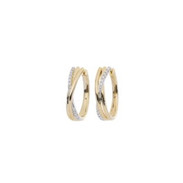 Elegant Xpression Diamond oorringen medium geelgoud