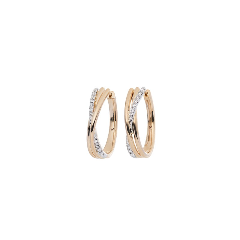 Elegant Xpression Diamond oorringen medium roségoud