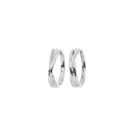 Elegant Xpression Diamond oorringen medium witgoud
