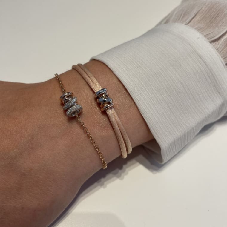 Diamond Xpression armband satijn roségoud - Afbeelding 4