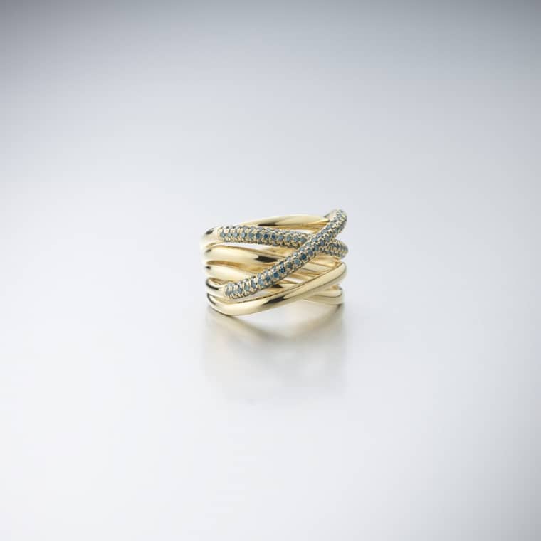 Diamond Xpression ring blue geelgoud - Afbeelding 2
