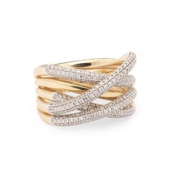 Katinka Berretty - Diamond Xpression ring (4 banen diamant) geelgoud