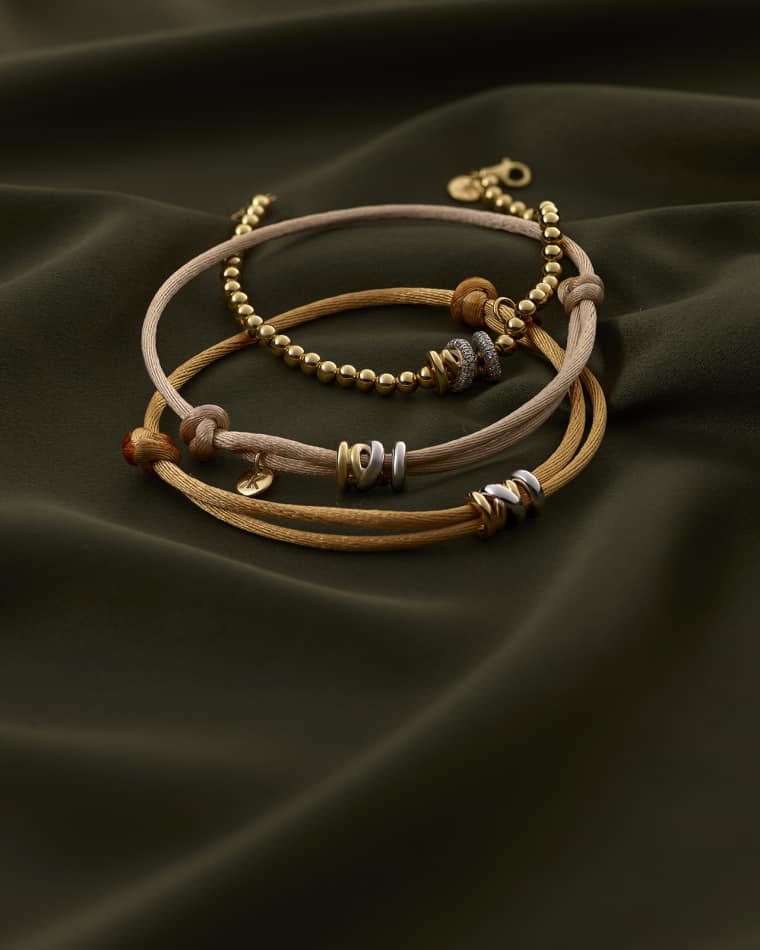 Bolletjes armband geelgoud - Afbeelding 2