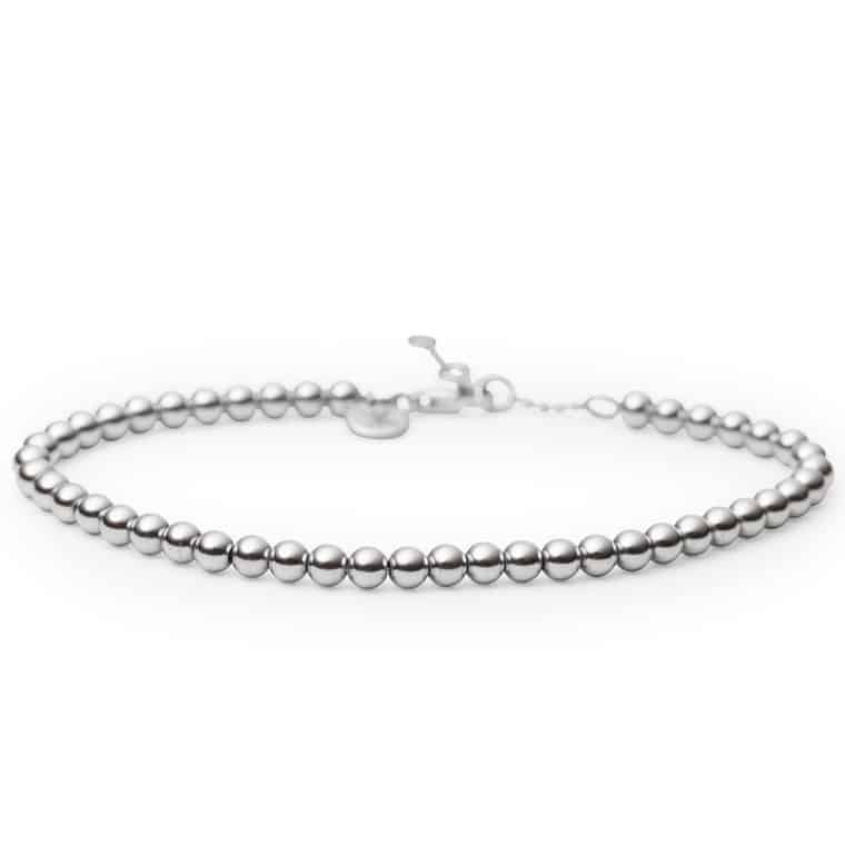 Bolletjes armband witgoud