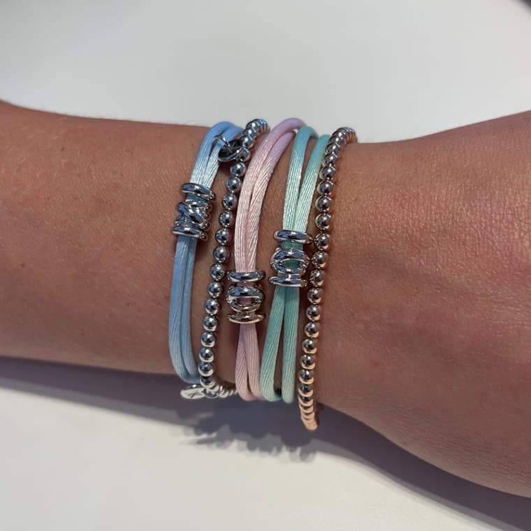 Bolletjes armband witgoud - Afbeelding 3