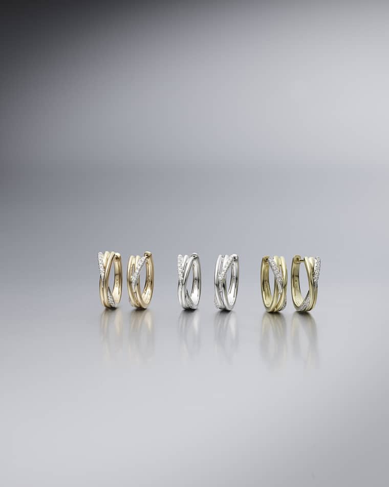Elegant Xpression Diamond creolen small witgoud - Afbeelding 3