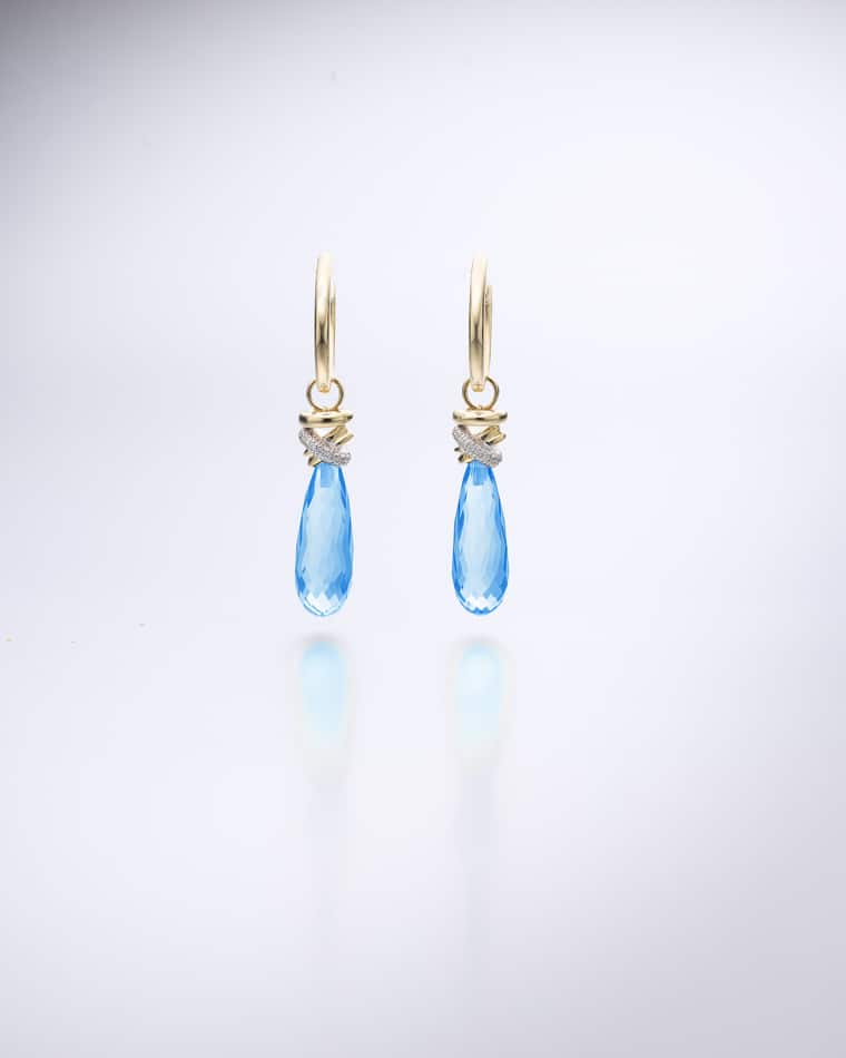Aanhangers Joy Xpression Swiss Ocean Blue Topaas geelgoud (excl. oorringen) - Afbeelding 2