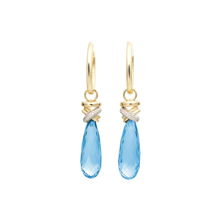 Aanhangers Joy Xpression Swiss Ocean Blue Topaas geelgoud (excl. oorringen)