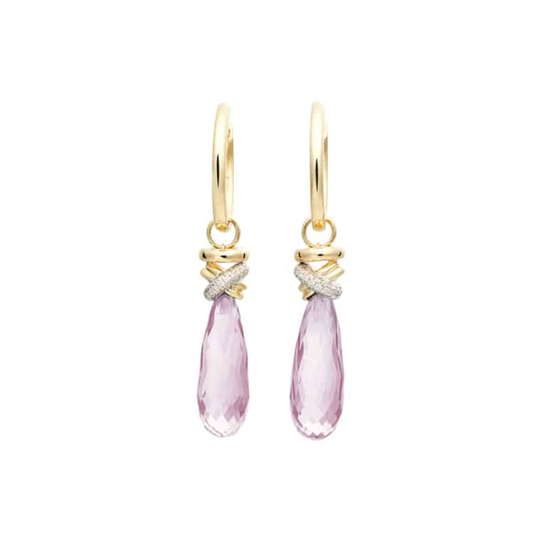 Aanhangers Joy Xpression Roze Quartz geelgoud (excl. oorringen)