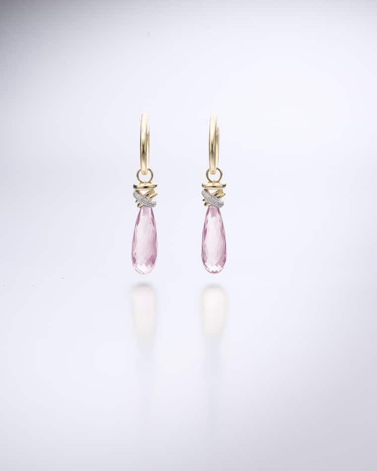 Aanhangers Joy Xpression Roze Quartz geelgoud (excl. oorringen) - Afbeelding 2