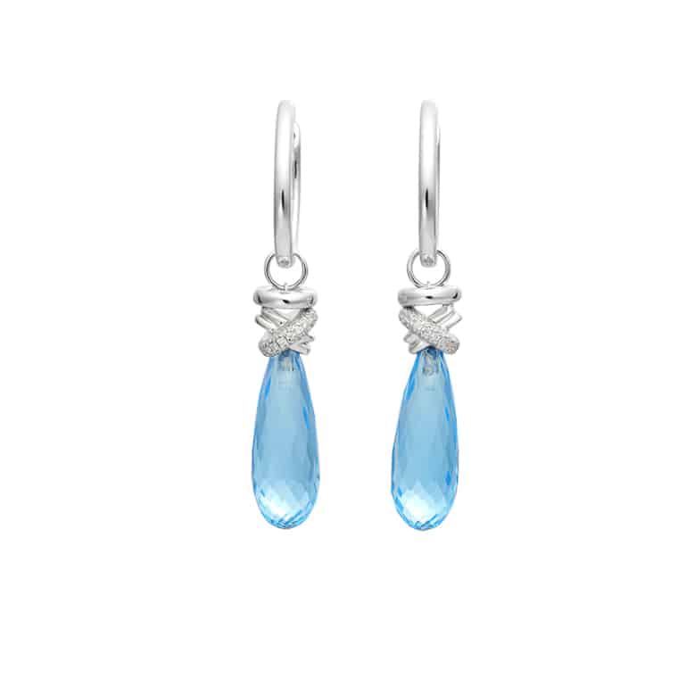 Aanhangers Joy Xpression Swiss Ocean Blue Topaas witgoud (excl. oorringen)