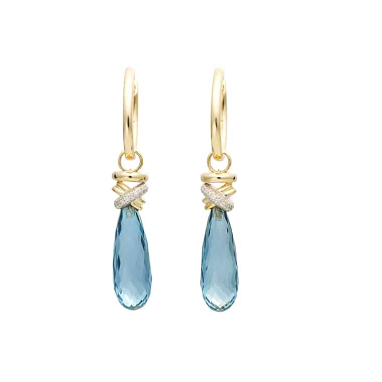 Aanhangers Joy Xpression London Blue Topaas geelgoud (excl. oorringen)