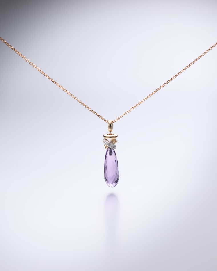 Joy Xpression Amethist collier rosegoud - Afbeelding 2