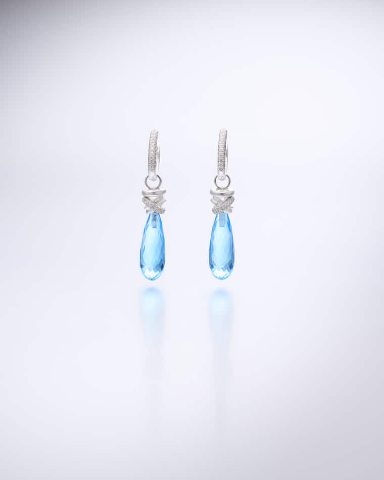 Aanhangers Joy Xpression Swiss Ocean Blue Topaas witgoud (excl. oorringen) - Afbeelding 2