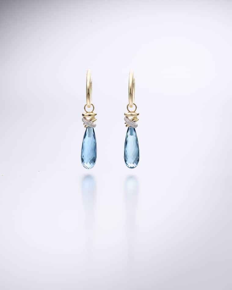 Aanhangers Joy Xpression London Blue Topaas geelgoud (excl. oorringen) - Afbeelding 2