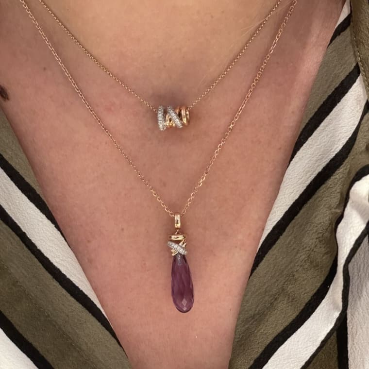 Joy Xpression Amethist collier rosegoud - Afbeelding 5