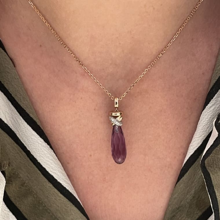 Joy Xpression Amethist collier rosegoud - Afbeelding 4