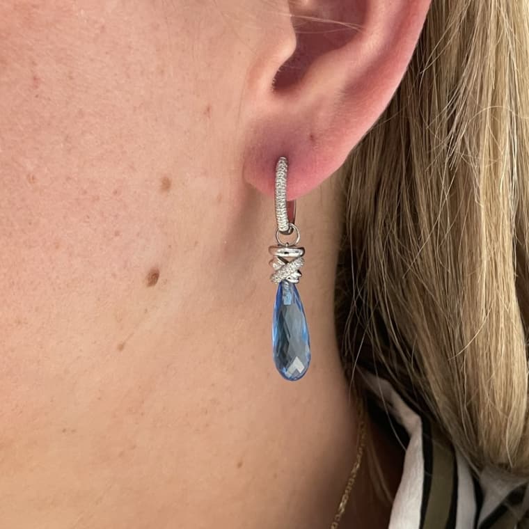 Aanhangers Joy Xpression Swiss Ocean Blue Topaas witgoud (excl. oorringen) - Afbeelding 4